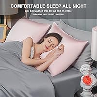 Vista 4 de Funda de almohada de seda de morera para cabello y piel, funda de almohada de seda de morera de tamaño king refrescante con cremallera oculta