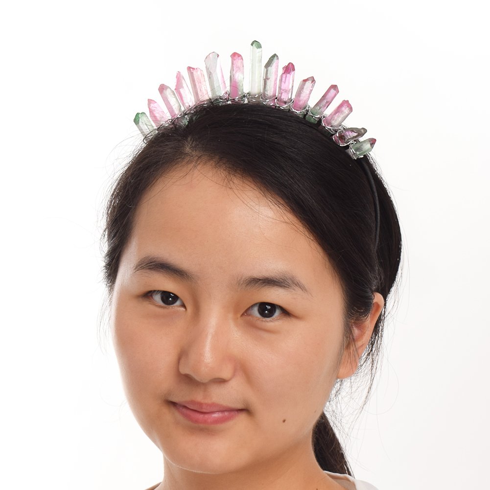 GRACEART Raw Crystal Quartz Tiara Mermaid Crown Headband  display picture 1