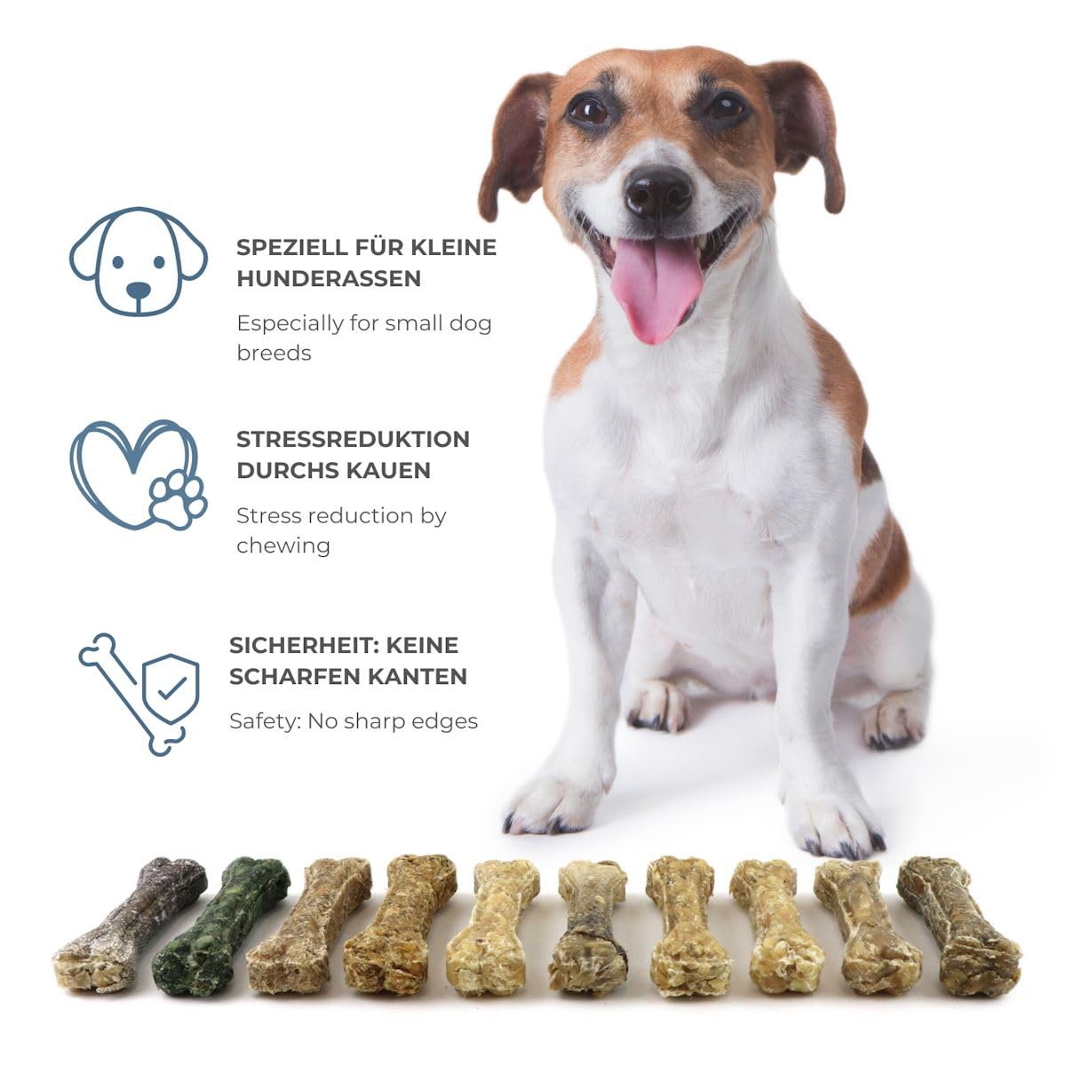 Kauwbotten met kaas van MERVELA voor hele kleine honden [28 g per stokje] - Handgemaakte hondenbotten - Heerlijke kaassmaak - 100% natuurlijk en