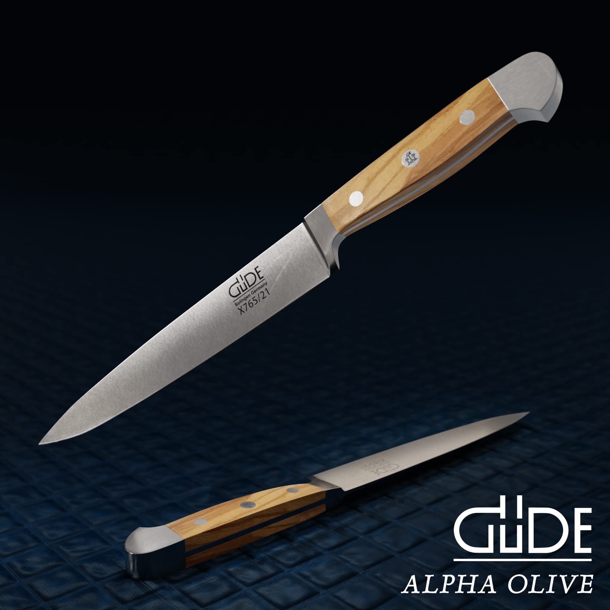 Güde X765/21 Schinkenmesser, geschmiedet, Serie Alpha Olive