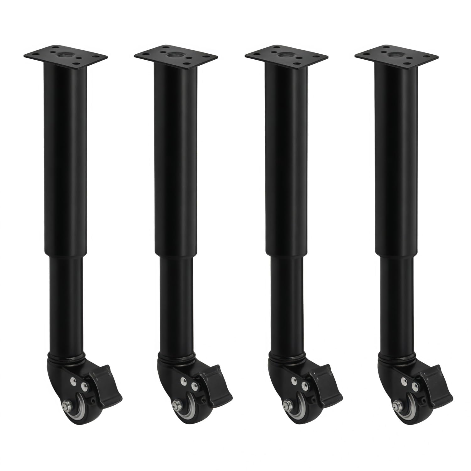 Regulowane nogi stołu, metalowe nogi meblowe (4 szt.), wytrzymałe, z regulacją wysokości, wielofunkcyjne, obsługują różne stoły, 18,5-26 cm, czarne/białe wykończenie