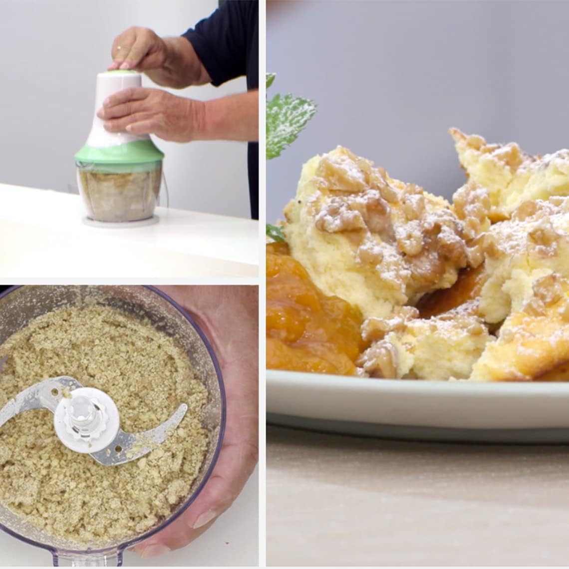 LIVINGTON MagiCut processing nuts and resulting dish