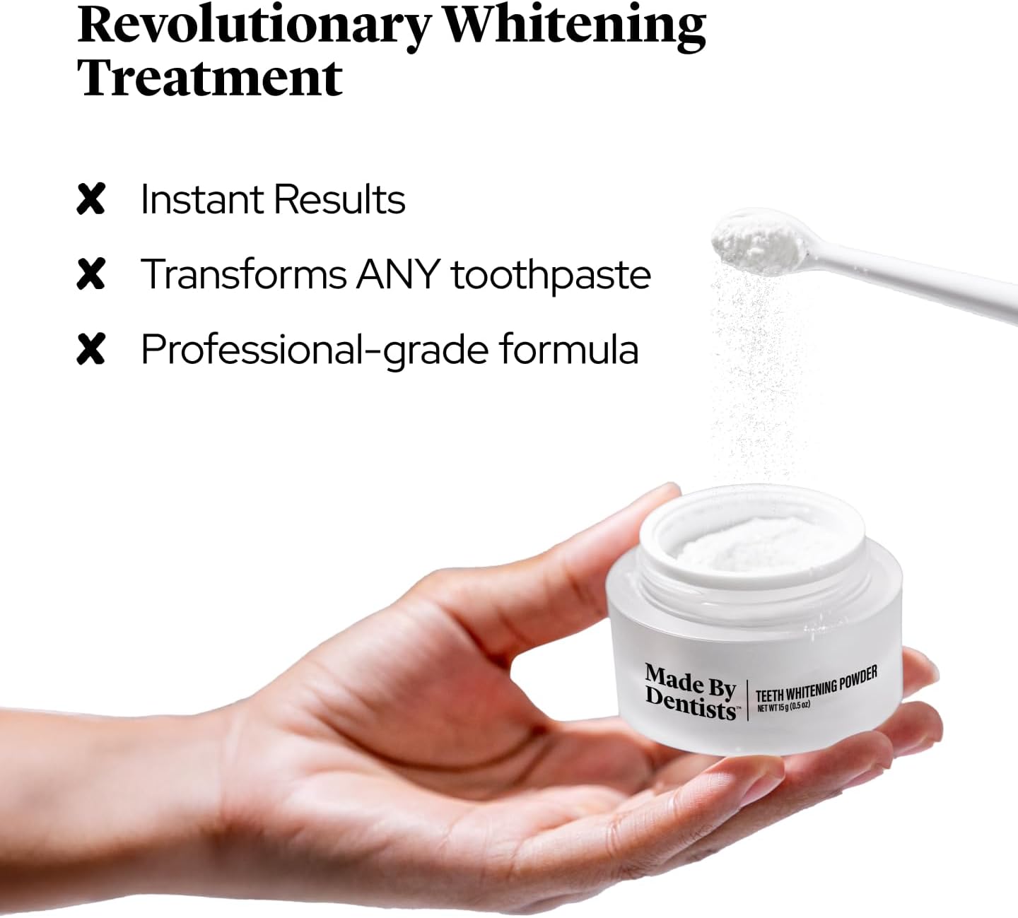 Whitening Powder + Enamel Toothpaste – Remineralizing Bundle with Hydroxyapatite – Non-Abrasive Stain Removal with Pap & Enamel Strengthening with Fluoride image 2