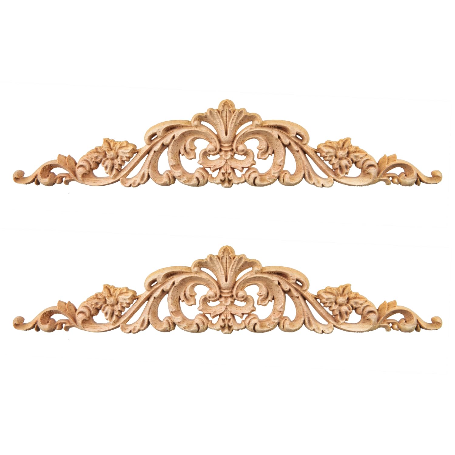 Apliques de madera tallados a mano para decorar muebles y armarios clásicos (2 uds)