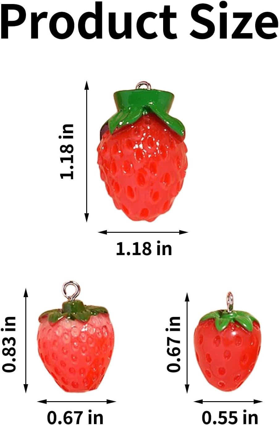12Pcs Strawberry Beads Charms for Jewelry Making 3D Resin Fruit Pendants Glass Charm Ornaments for Bracelet Necklace DIY Craft Accessories Shortcake Berry Bracelets and Pendants - Image 2