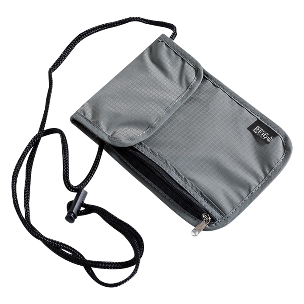 HojalisNeck Pouch with RFID Protection, Travel Wallet, Soft Neck Pouch for Travel, Unisex, Hidden Anti-Theft Festival Passport Holder for Passport, Credit Cards, Coins and Travel Accessories