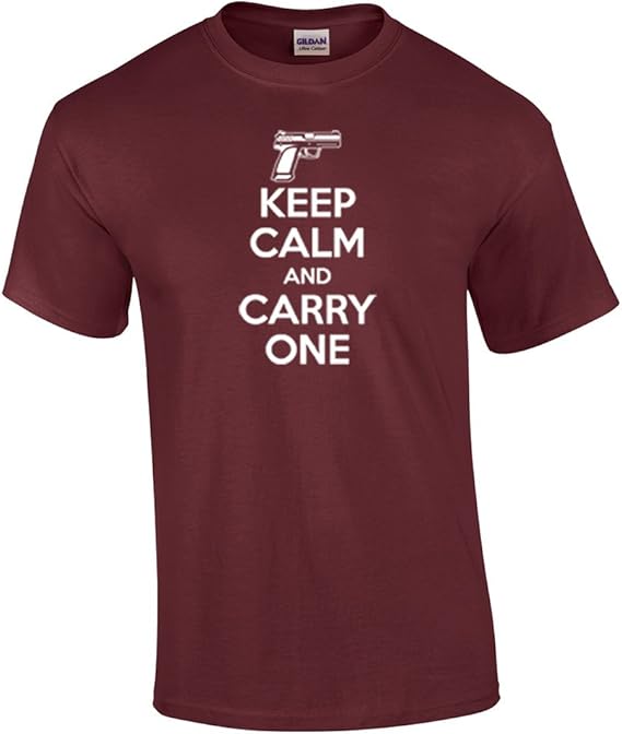 Gun TShirt Keep Calm and Carry One Amazon.ca Clothing, Shoes