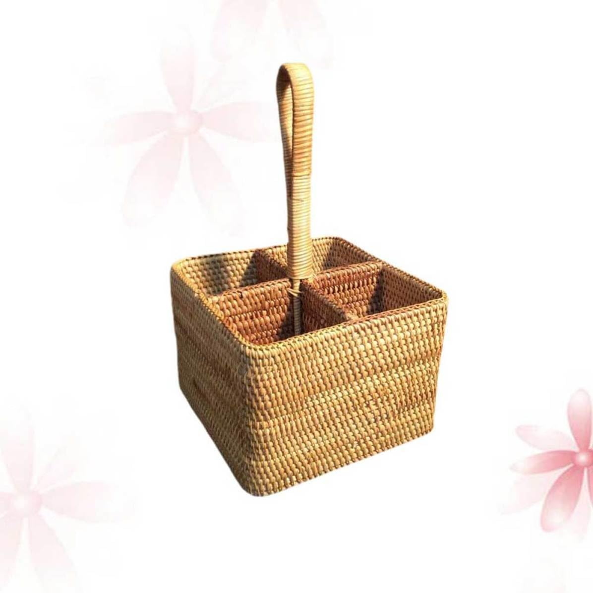 Rattan Woven Storage Basket Small Items Desktop Organizer for Office