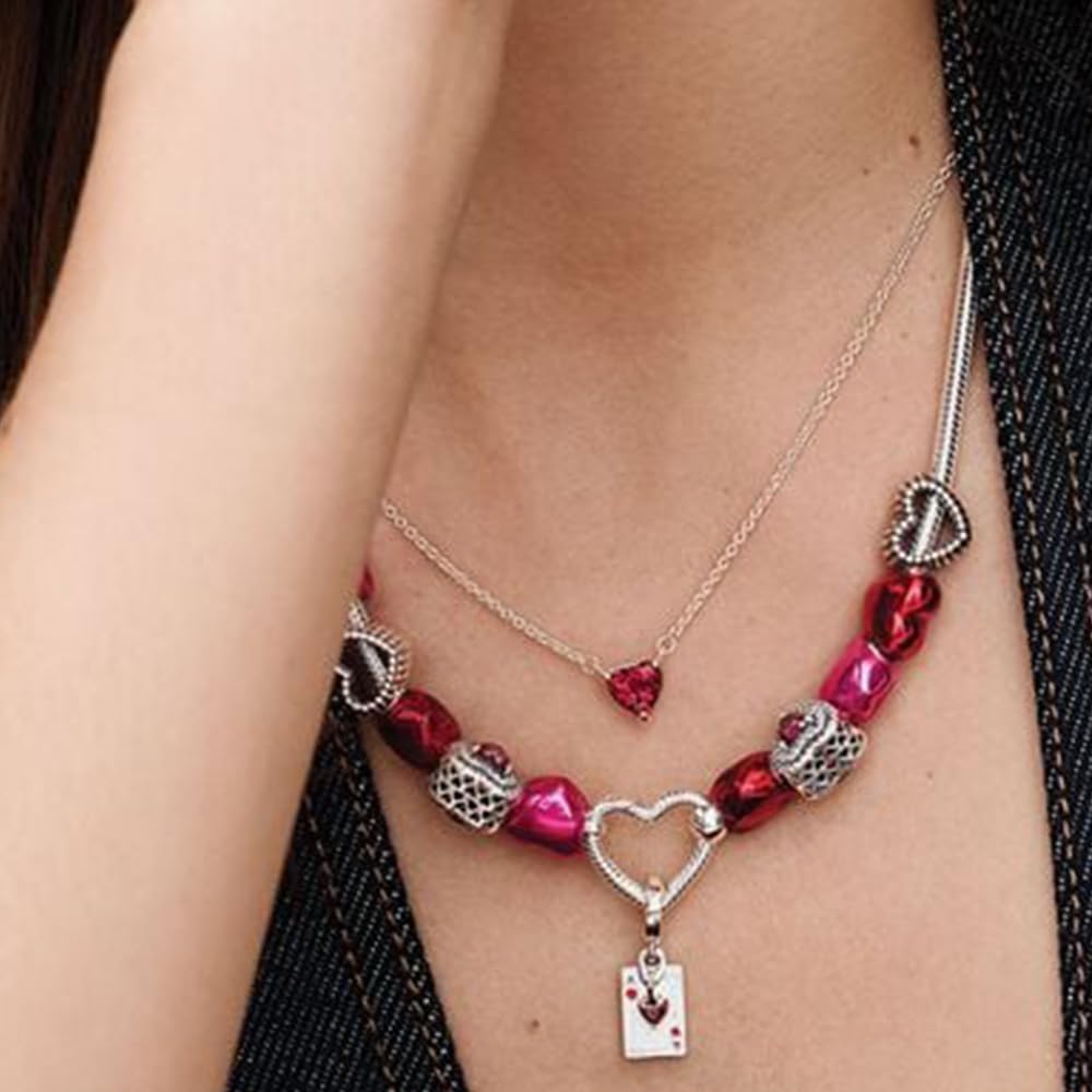 Queen of Hearts Double Dangle Charm for Women Bracelets Necklaces in 925 Sterling Silver,Mother's Day Birthday Christmas - Image 5