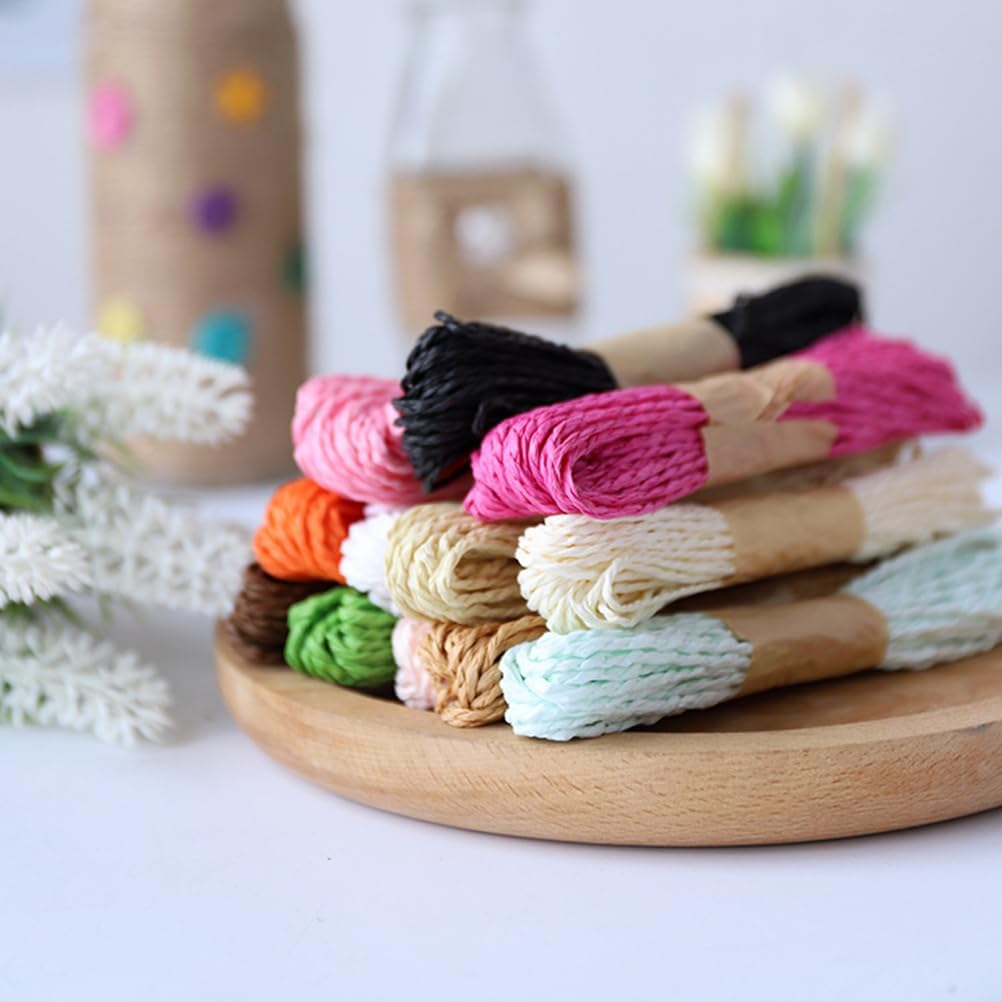 Healifty Colored Paper Rope 33Ft Twisted Craft String for DIY Wrapping Scrapbooking Floral Art Handmade Cards and Ribbon Bow Making