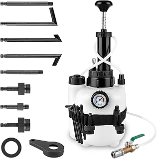 Transmission Fluid Transfer Pump Kit, 3L Manual Refill System with Pressure Gauge - 8pcs ATF Adapters, Premium Professional Automotive Fluid Filler & Oil Change Tool for Transmission Service