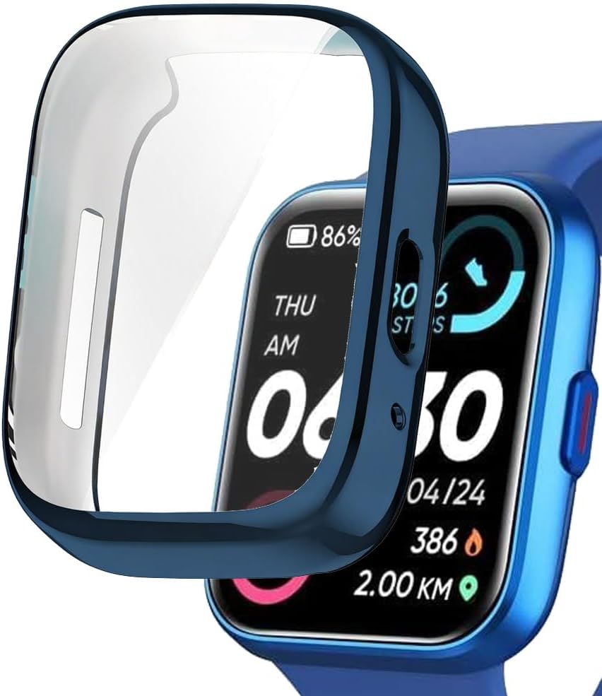 TPU Case with Built-in Screen Protector for Quican ID208PLUS 1.8”, Tensky 208BT 1.7”, Gydom, Hingso ID208 Plus+ 1.85”, Woneligo Fitness Tracker Smart Watch, Full-Body Protection, 9H