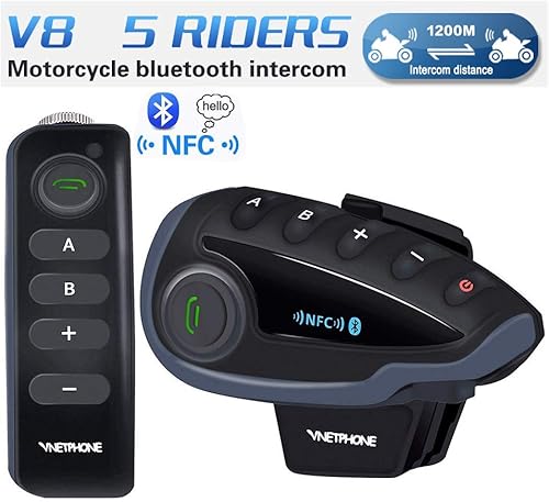 Set interfono con Auricolari Bluetooth per Casco comandi Manubrio radio FM NFC 1200 nbsp m 5 nbsp motociclisti funzione vivavoce Set interfono con Auricolari Bluetooth per Casco comandi Manubrio radio FM NFC 1200 nbsp m 5 nbsp motociclisti funzione vivavoce