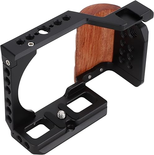 Miniatura 6 de ZV-E10 - Jaula para cámara Sony ZV-E10, mango de madera, jaula de grabación de video, accesorios de filmación, extensión de zapata fría para
