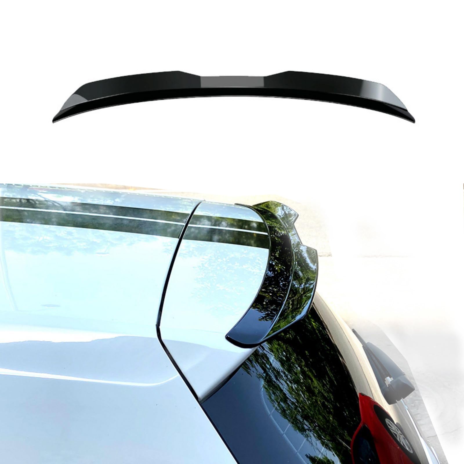Spoiler für Nissan Micra (K12) 2003 2004 2005 2006 2007 2008 2009 2010, Kofferraum Autodach Heckspoiler Auto Tuning Autoteile Auto Zubehör,Bright Black