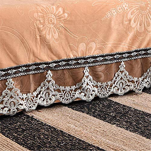 Mlah 3D Floral Sofa Cover, Towel For Living Room European Style Plush Slipcovers Luxury Furniture Couch Cover Lace Decor Covers,Camel,230350Cm #TOP3