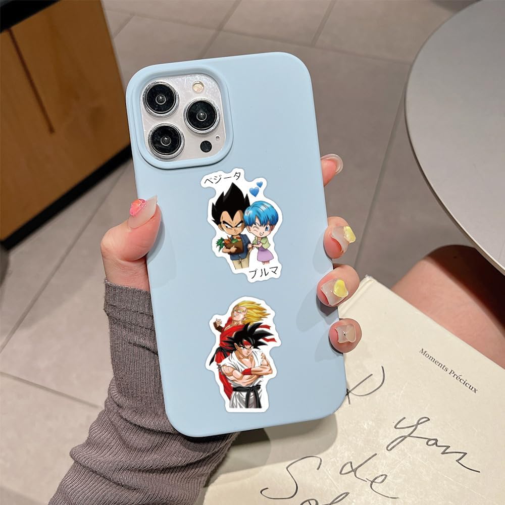 Anime Stickers for Kids, 50pcs Popular Classic Anime Stickers for Kids, Cartoon Children's Dragonball Sticker for Water Bottle,Laptop,Waterproof Vinyl Decals for Teens Girls Boys