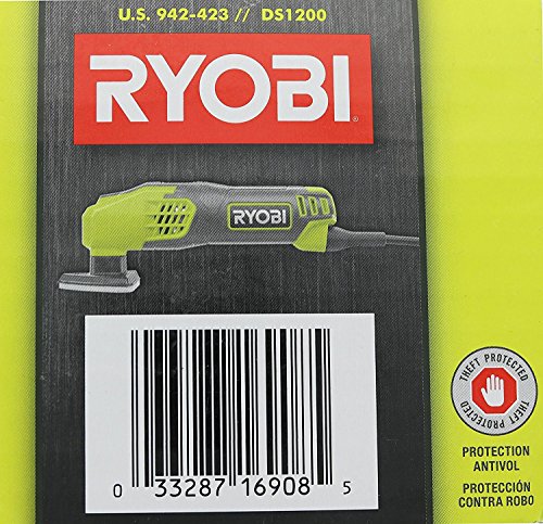 Ryobi Ds1200 .4 Amp 13,000 Obm Corded 2-7/8" Detail Sander W/ Triangular Head And 5 Sanding Pads #TOP7