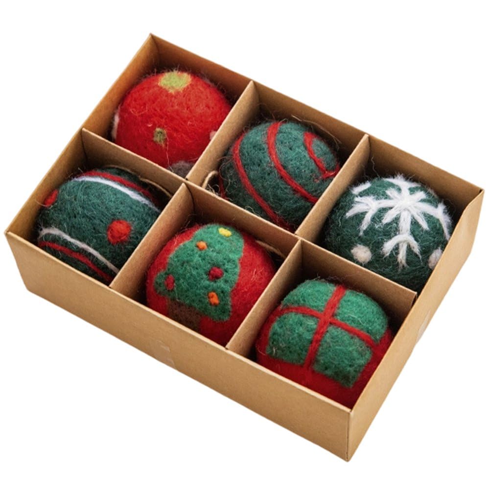 Boules de Noël en feutrine incassables pour enfants et chats