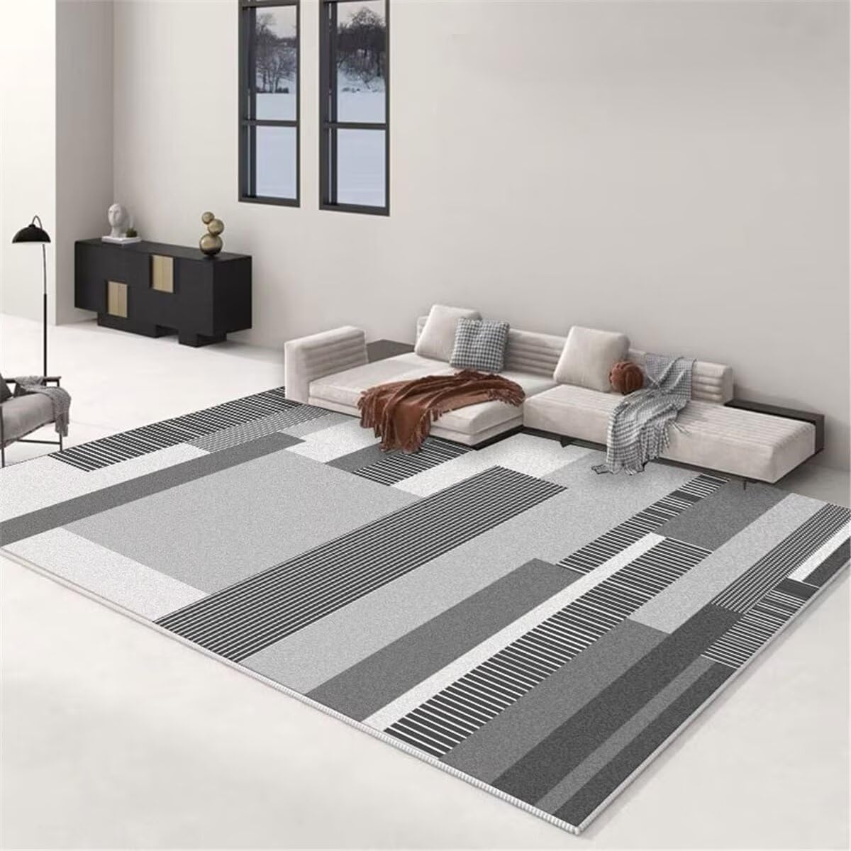 Tapis garage et extérieur terrasse gris déco salon minimaliste