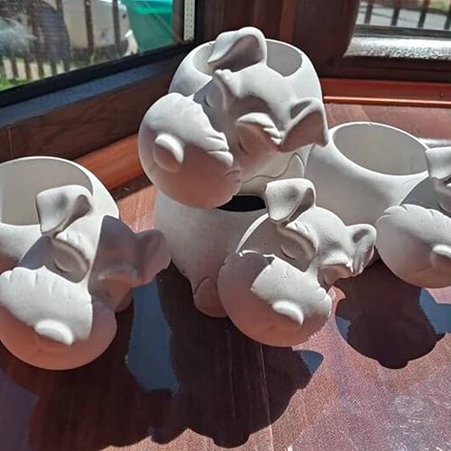 Miniatura 7 de appuivbt Molde de silicona para macetas de hormigón de animales, molde de florero de suculentas de animales, moldes de cemento, molde de arcilla,