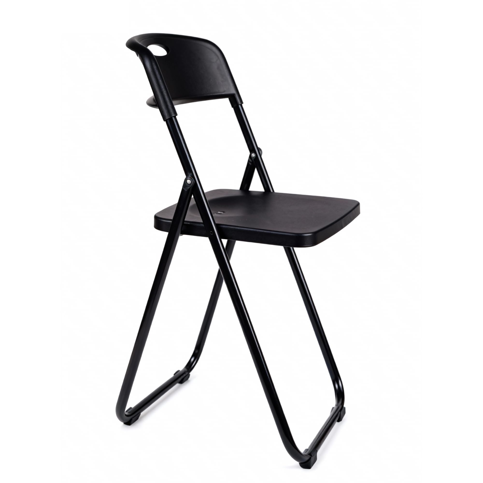 Pack Mesa Plegable 180 cm + 6 Sillas Negras Plegables - Conjunto Mobiliario Multiusos - Estructura Hierro Reforzado - Ideal Formación, Catering y Oficinas - Pack para Eventos Profesional