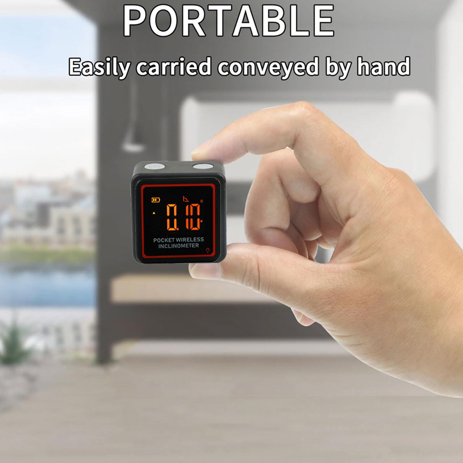 Digital Inclinometer Pocket Level, VA Display, V Groove Magnet, Rechargeable, IP54 Waterproof, for Construction, Woodworking, Machinery