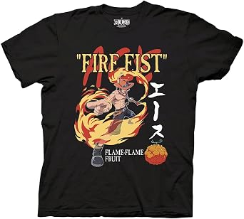 Ripple Junction One Piece Anime Fire Fist Ace Flame Flame Fruit Mens T-Shirt