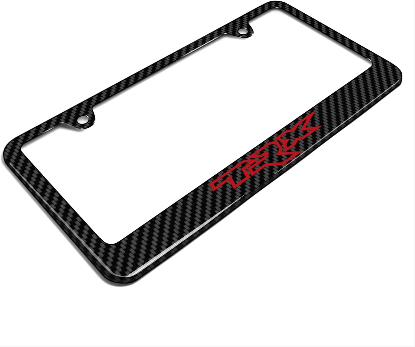 iPick Image for RAM 1500 TRX in Red Black Carbon Fiber Look ABS Plastic License Plate Frame - Official Licensed