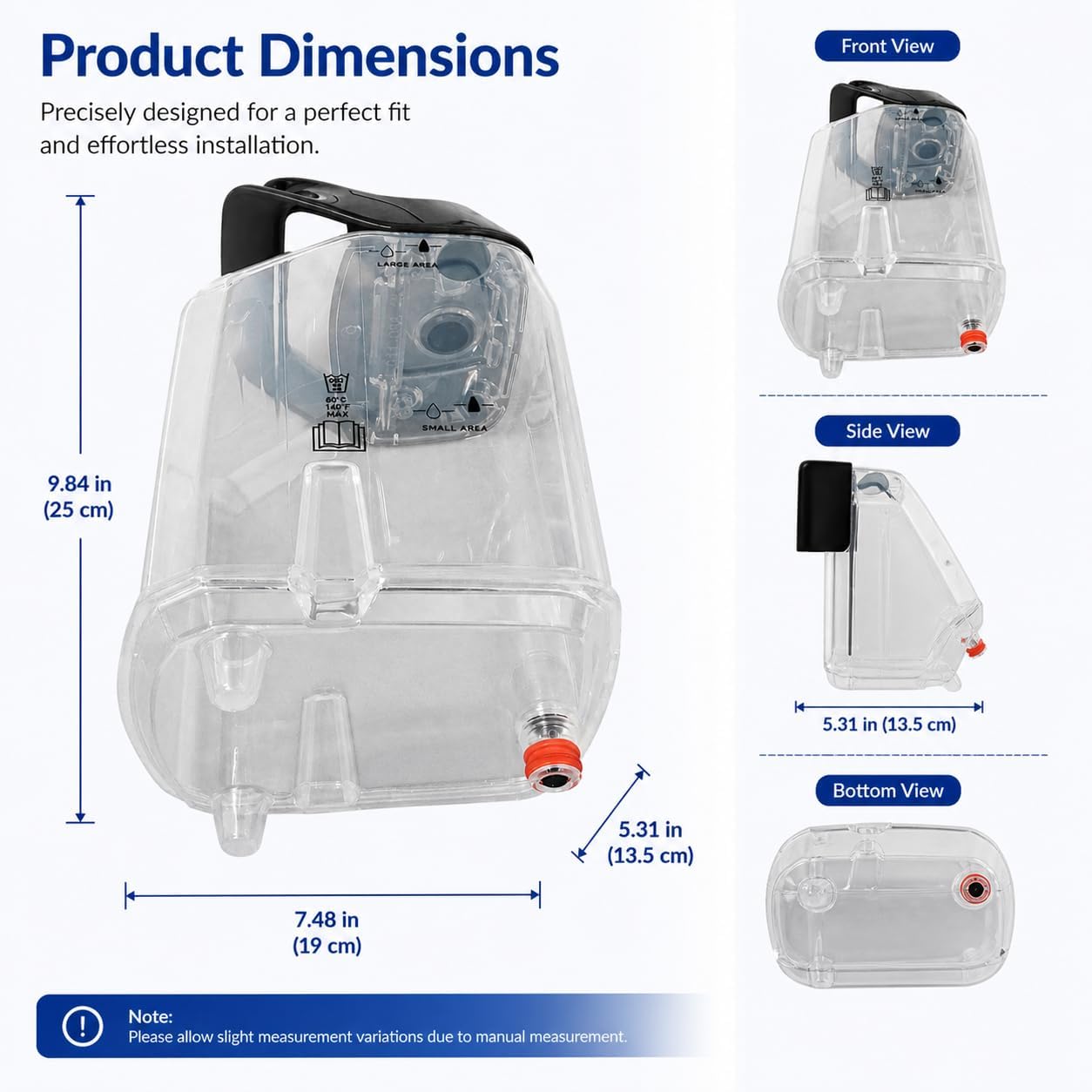 Replacement of Bissell Clean Tank Receiver for Revolution Hydrosteam Carpet Cleaners Fits 34249, 3428, 3432, 3513 Models #163-4222 image 3