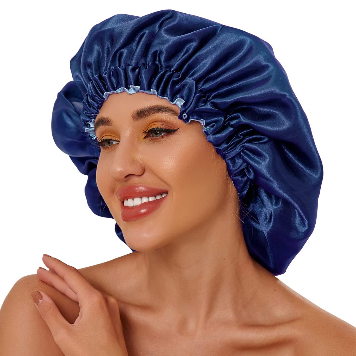 Women Silk Sleeping Cap for Curly Hair 