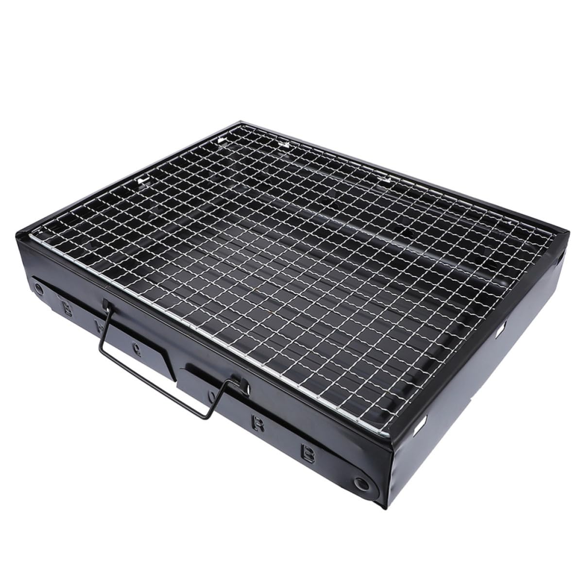 GALPADA Griglia per Barbecue Pieghevole in Acciaio Nero, Resistente alla Ruggine, per Attività All'aperto e Campeggio, Portatile per Barbecue da Esterno
