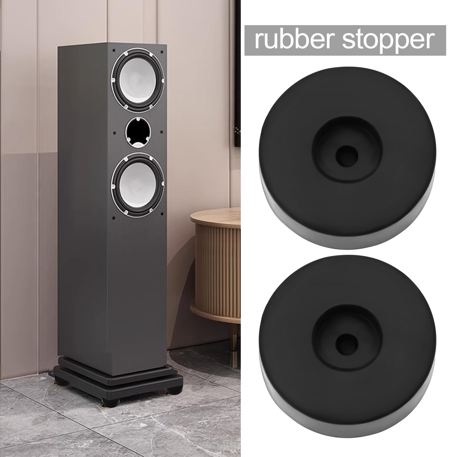 YINETTECH 10PCS Audio Floor Mat Subwoofer Rubber Feet Round Speakers Non-Slip Rubber Feet for Speakers Furniture Home Appliances Pad 45x15mm - Image 2