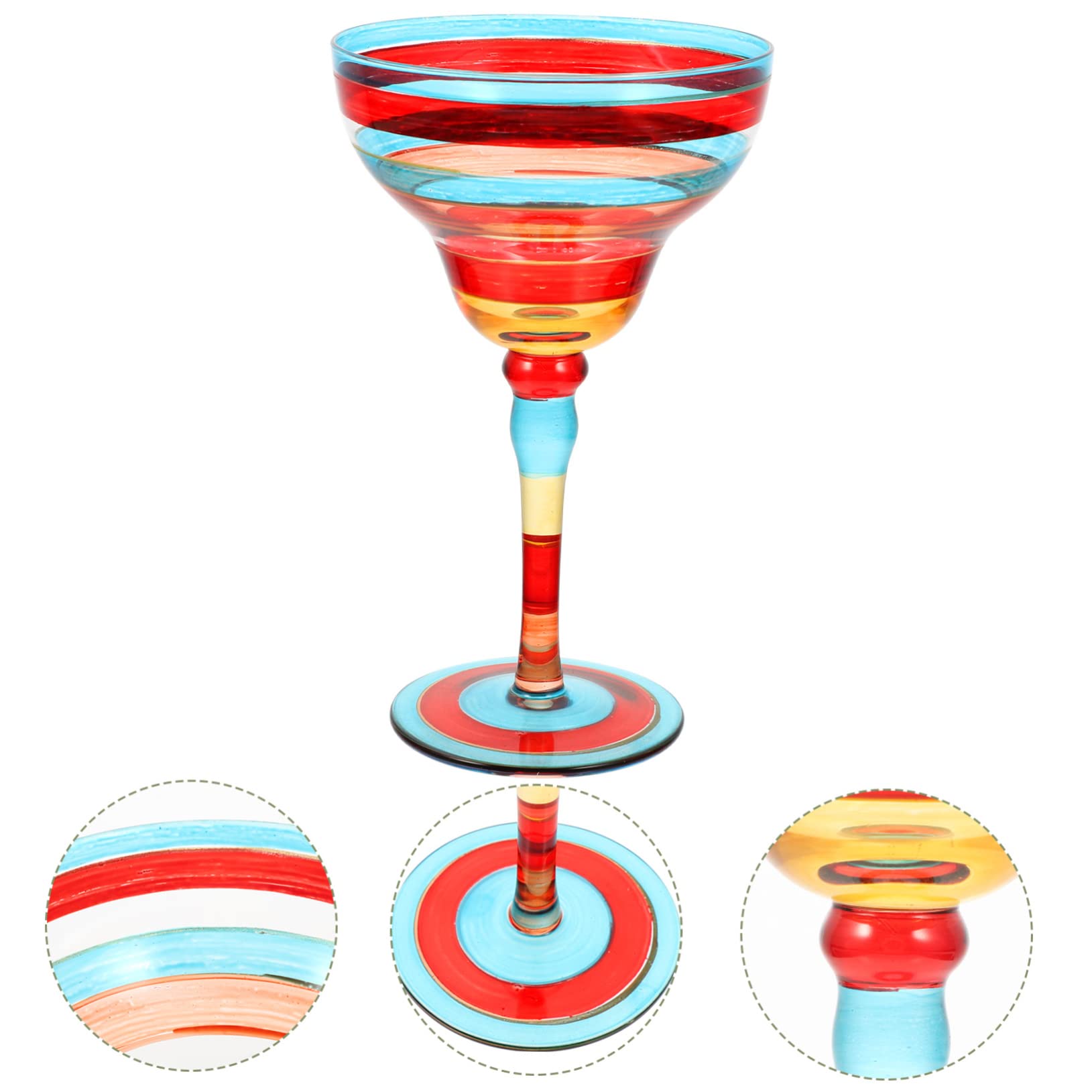 Bicchiere Da Margarita Dipinto Mano Trasparentper Cocktail Vino Succo e Dessert Decorativo Per Feste Matrimonio e Formali