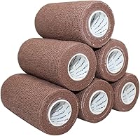 Vista 32 de Vendaje cohesivo autoadherente de látex de 4 x 5 yardas, vendajes de primeros auxilios, cinta deportiva elástica para esguince e hinchazón