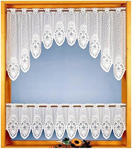 Heimtexland® Visillo Mediterráneo Bordado Con Elegante Borla HxB