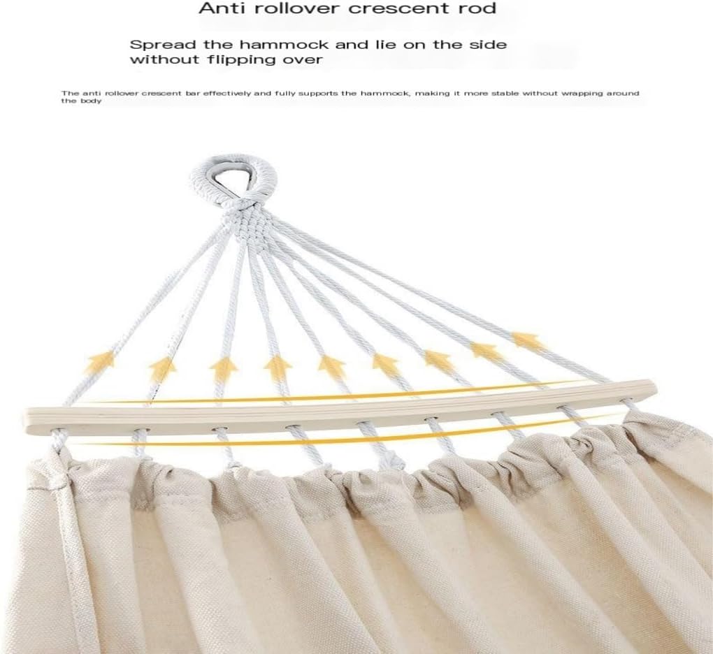 Hammock Double Anti-Rollover Camping Hammock Outdoor Dormitory Tree Hanging Bed Net Celebrity Hammock Outdoor Cradle Hammock Outdoor(White,B)