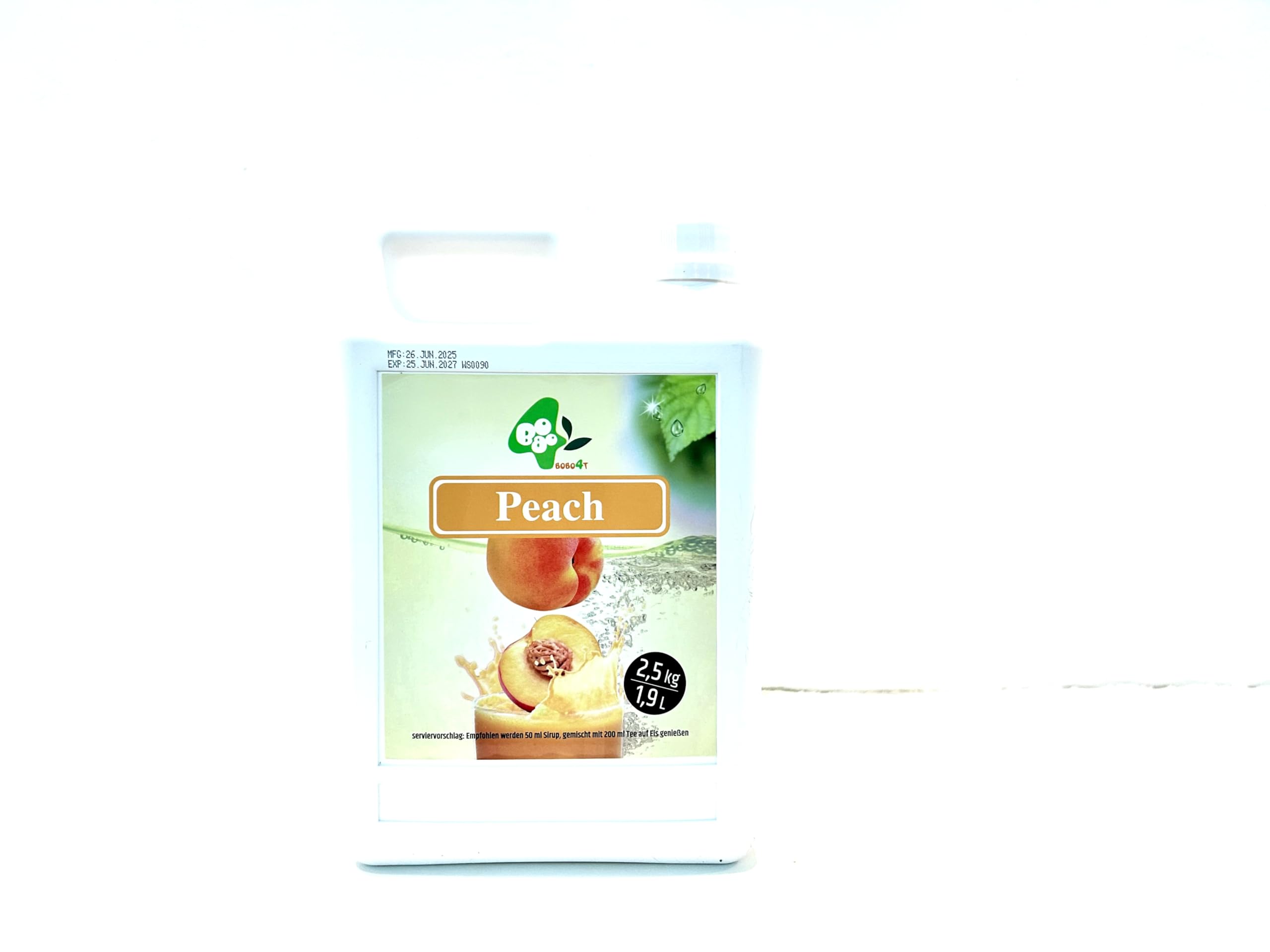 Sciroppo al Gusto Pesca, Concentrato Aromatizzato, Tanica da 2,5 kg/1,9 L