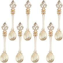 Luxshiny Colher Cafe Dourada 8 Pcs Colheres de Café Vintage Colher de Chá Vintage Conjunto Colher Europeu Colher Colher para Casa de Café (Dourado) Colheres De Cha E Cafe Dourado