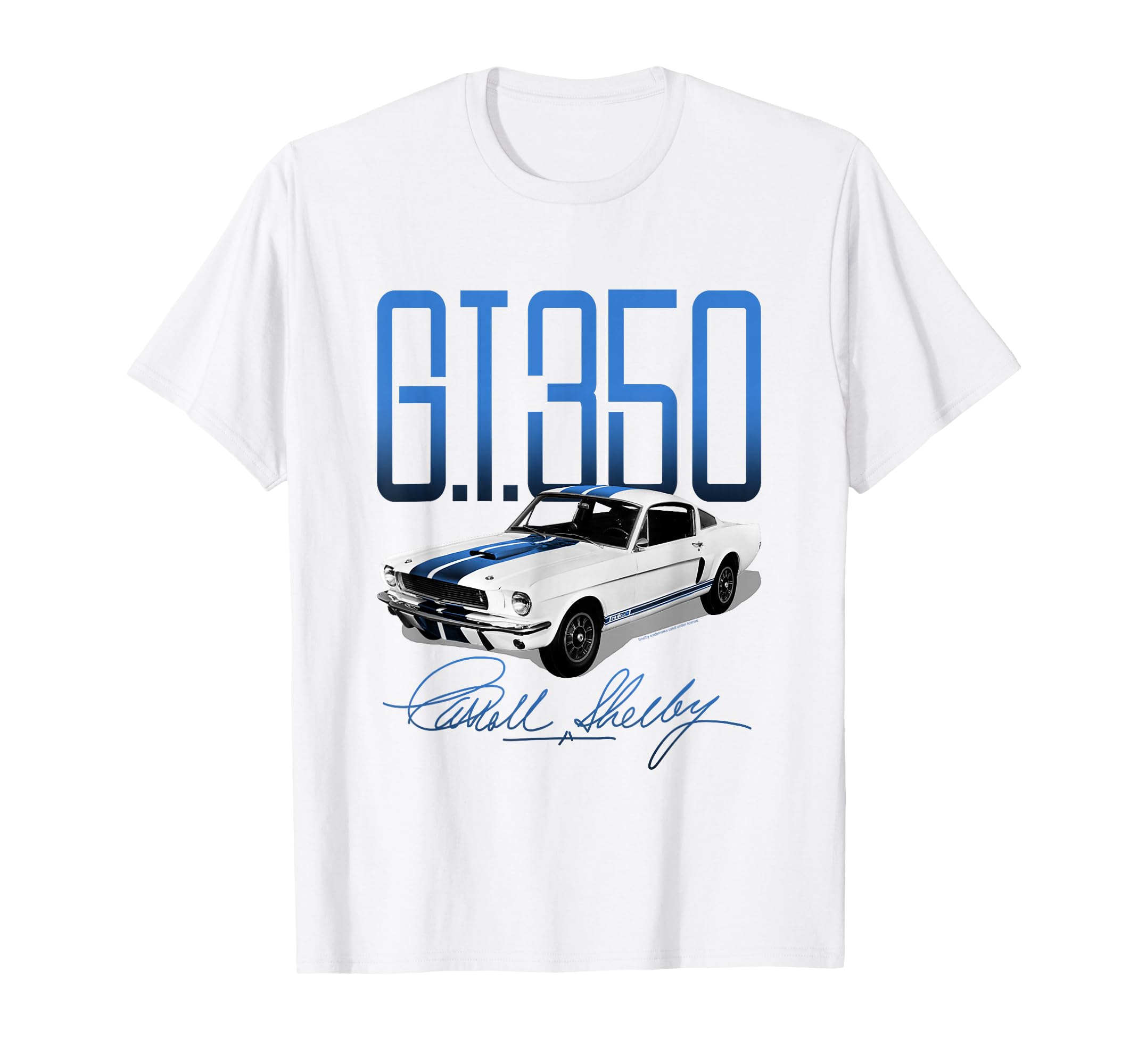 Carroll Shelby Auto White and Blue G.T.350 T-Shirt