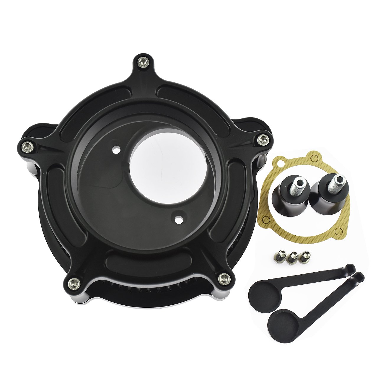 HDBUBALUS Motorcycle CNC Air Filter Air Cleaner Intake System Cleaner (B-For Touring 00-07/ Dyna 00-17,Softail 00-15)