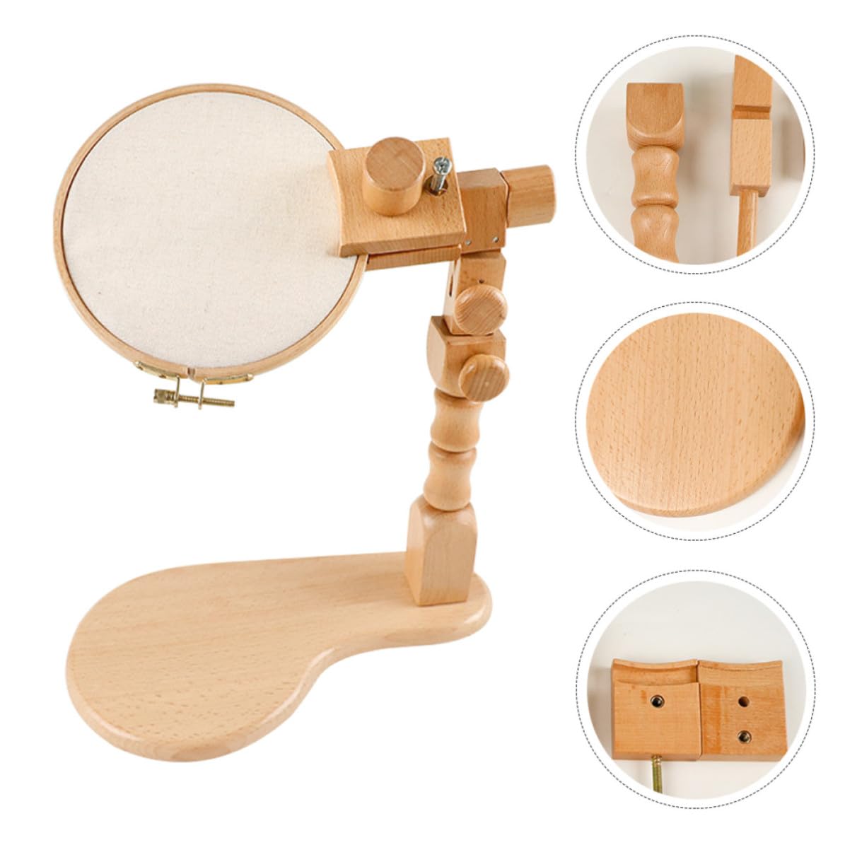 BATHVEVE Soporte de Bordado Rotación y Ajuste Fácil de Madera de Haya Ajustable Bastidor Portátil para Bordar Punto de Cruz para Mesa para Manualidades
