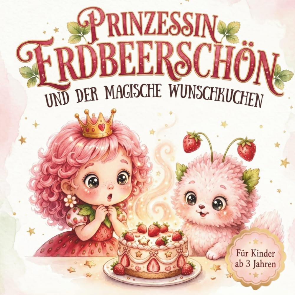 Prinzessin Erdbeerschön und der magische Wunschkuchen: Zauberhaftes Bilderbuch für Mädchen ab 3 Jahren über Freundschaft, Mut, Magie und süße Abenteuer zum Vorlesen