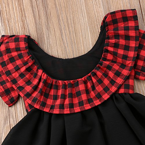 Crianças da Criança do Bebê Meninas Xadrez Vestido de Tutu Casual Chiffon Roupas de Verão Vestido de