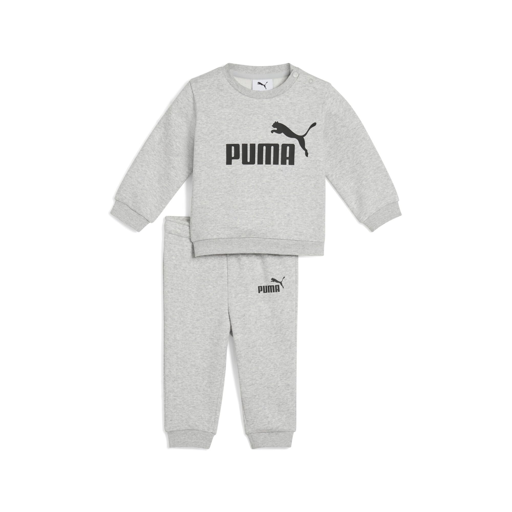 PUMA Unisex Baby MINICATS ESS Crew Set FL INF Gestrickte Anzüge, Light Gray Heather, 62