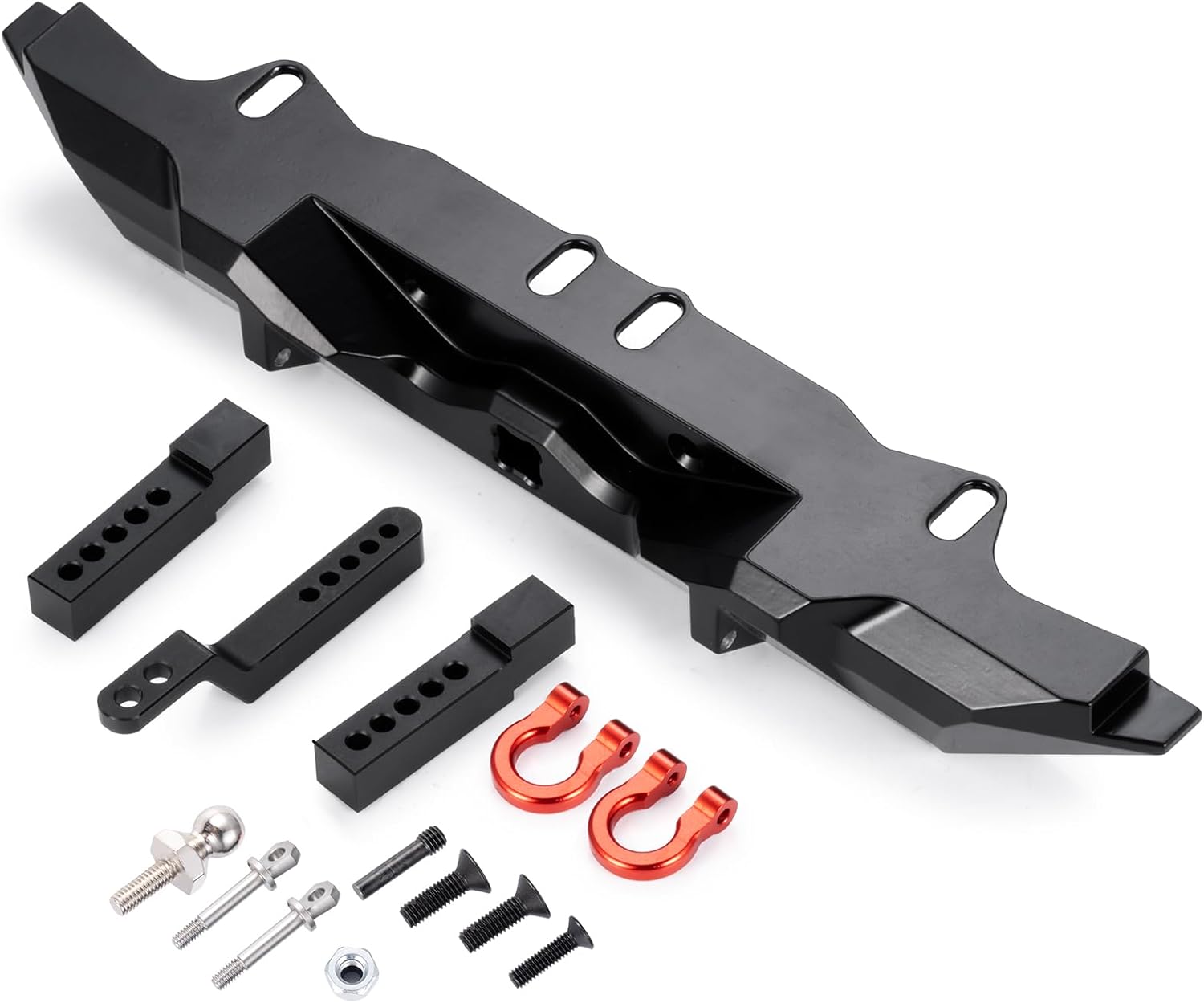 Aluminum RC Rear Bumper with Trailer Hitch & Rear Bumper Mount Upgrade Parts for 1/10 Tra-xxas TRX-4 TRX4 RC Crawler Car