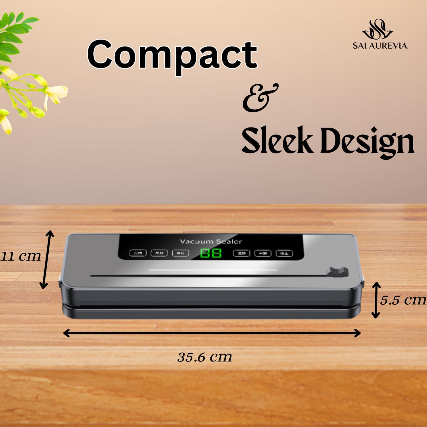 Vacuum Sealer Machine for Food Storage Bags | 120W Powerful Automatic Sealing System | Compact ABS Design | Keeps Food Fresh 10x Longer | Dry & Moist Mode | Kitchen & Commercial Use
