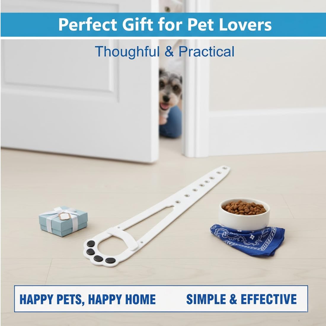 1 Pcs Fermo per Porta Regolabile per Gatti e Cani, Impedisce la Chiusura della Porta, Consente ai Gatti di Entrare e Tiene i Cani Fuori, Ideale per Proteggere Lettiera e Cibo per Gatti