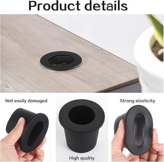 3 Pack Patio Table Umbrella Hole Ring, Umbrella Cone Wedge Plug, Black