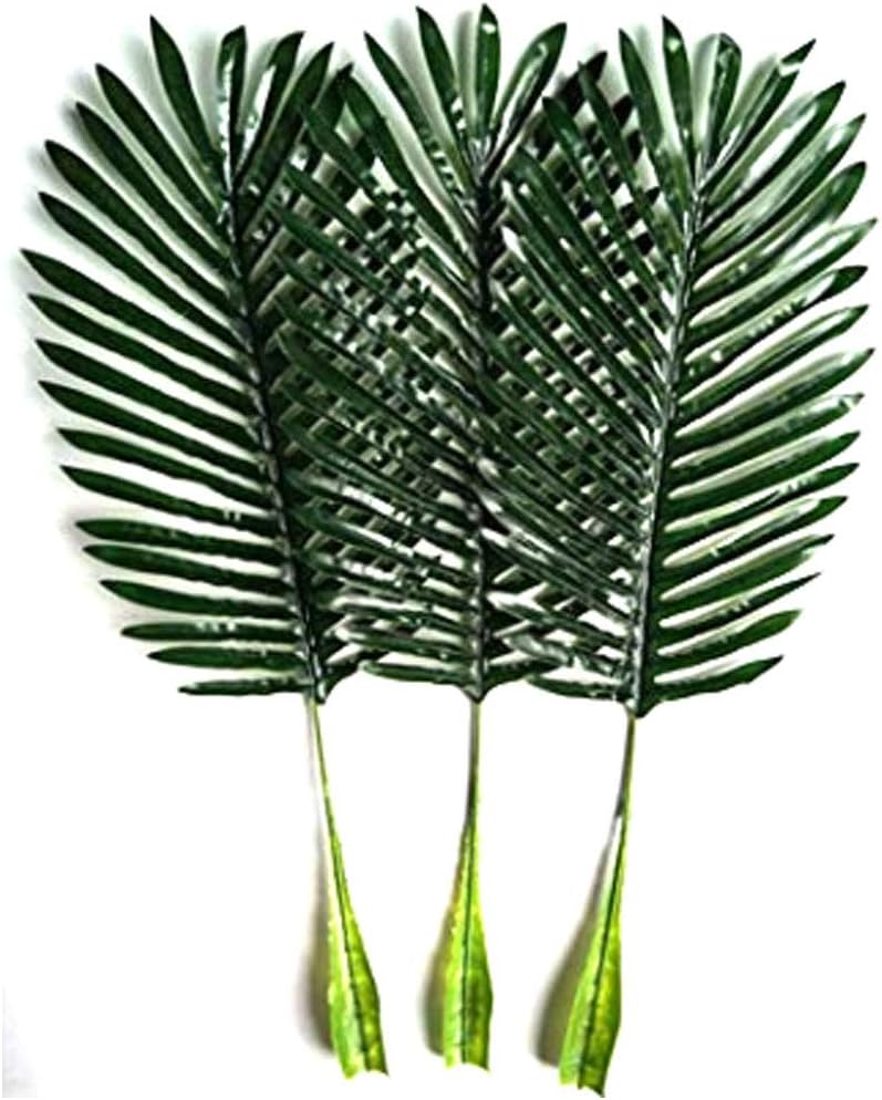 Woop 10Pcs 14 inch Artificial Single Leaf Palm(Dark Green)